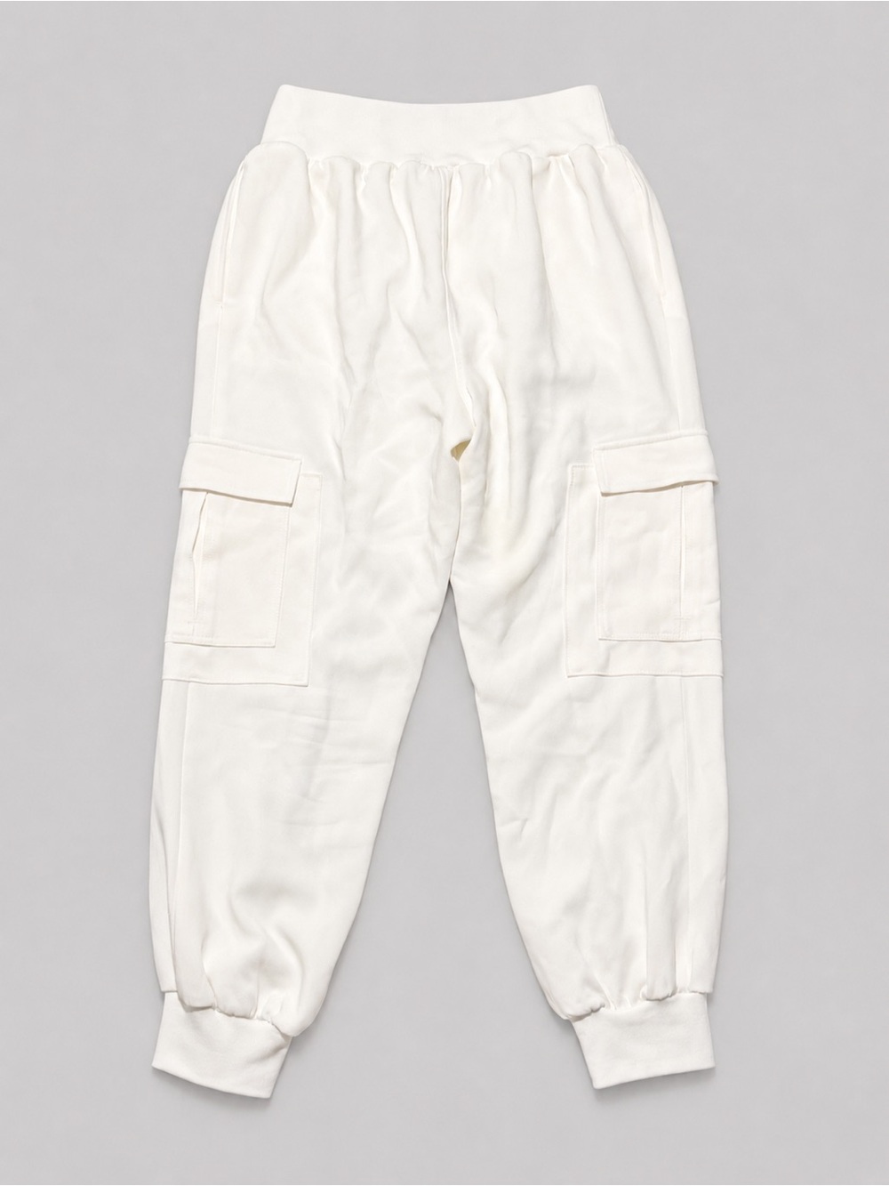Cinq à Sept Giles Crepe Cargo Jogger Pants Ivory Size L MSRP $345